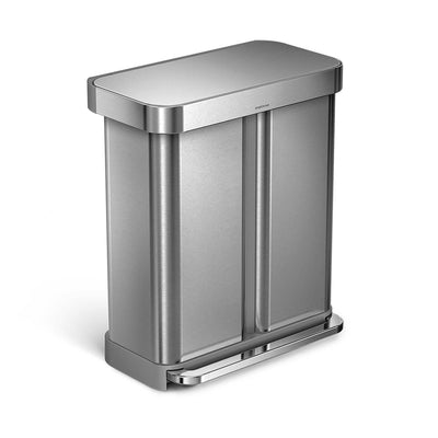 simplehuman 58L dual compartment step can with liner pocket