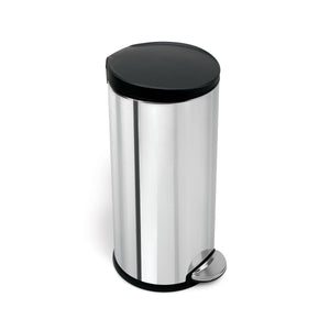 simplehuman 30L classic round step can with plastic lid 