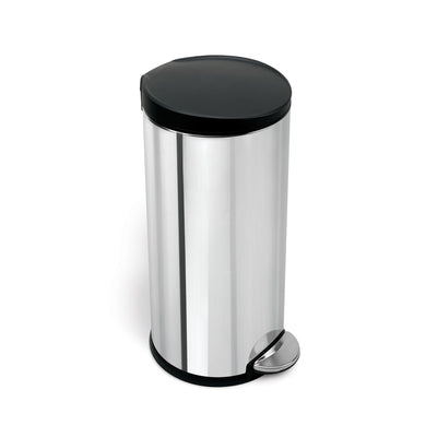 30L classic round step can with plastic lid