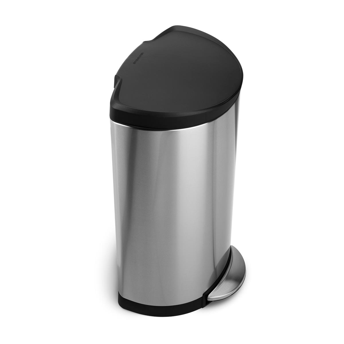simplehuman 30L semi-round classic step can with plastic lid 
