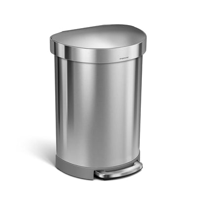 60L semi-round step can with liner rim