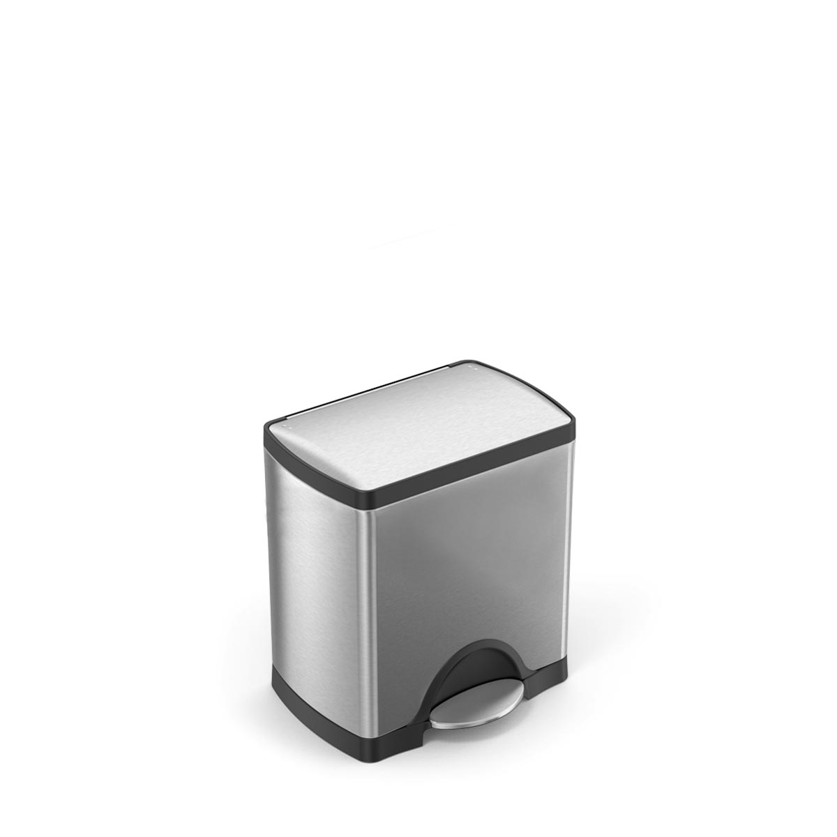 simplehuman 25 litre rectangular step can, fingerprint-proof brushed stainless steel