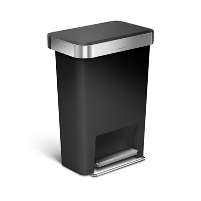 45L Plastic Rectangular Step Can with Liner Pocket
