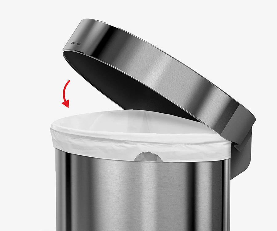 45L semi-round step can with liner rim - simplehuman
