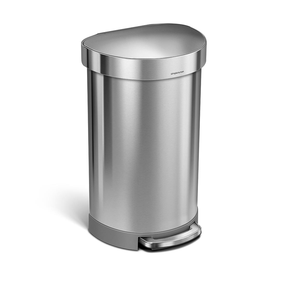 グレー　HUMANMADE STEEL TRASH CAN 即完売 45L semi-round step can with liner rim - simplehuman