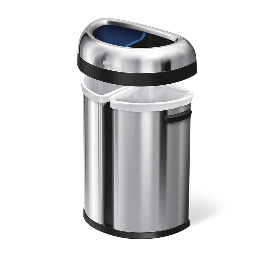 66L Dual Compartment Semi-Round Open Can