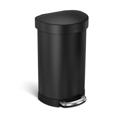 45L Semi-Round Step CanMatte Black