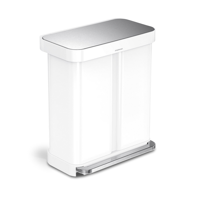 58L Dual Compartment Rectangular Step Can with Liner Pocket