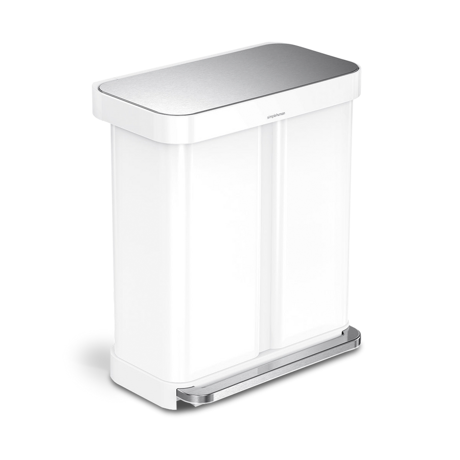 58L Dual Compartment Rectangular Step Can with Liner Pocket