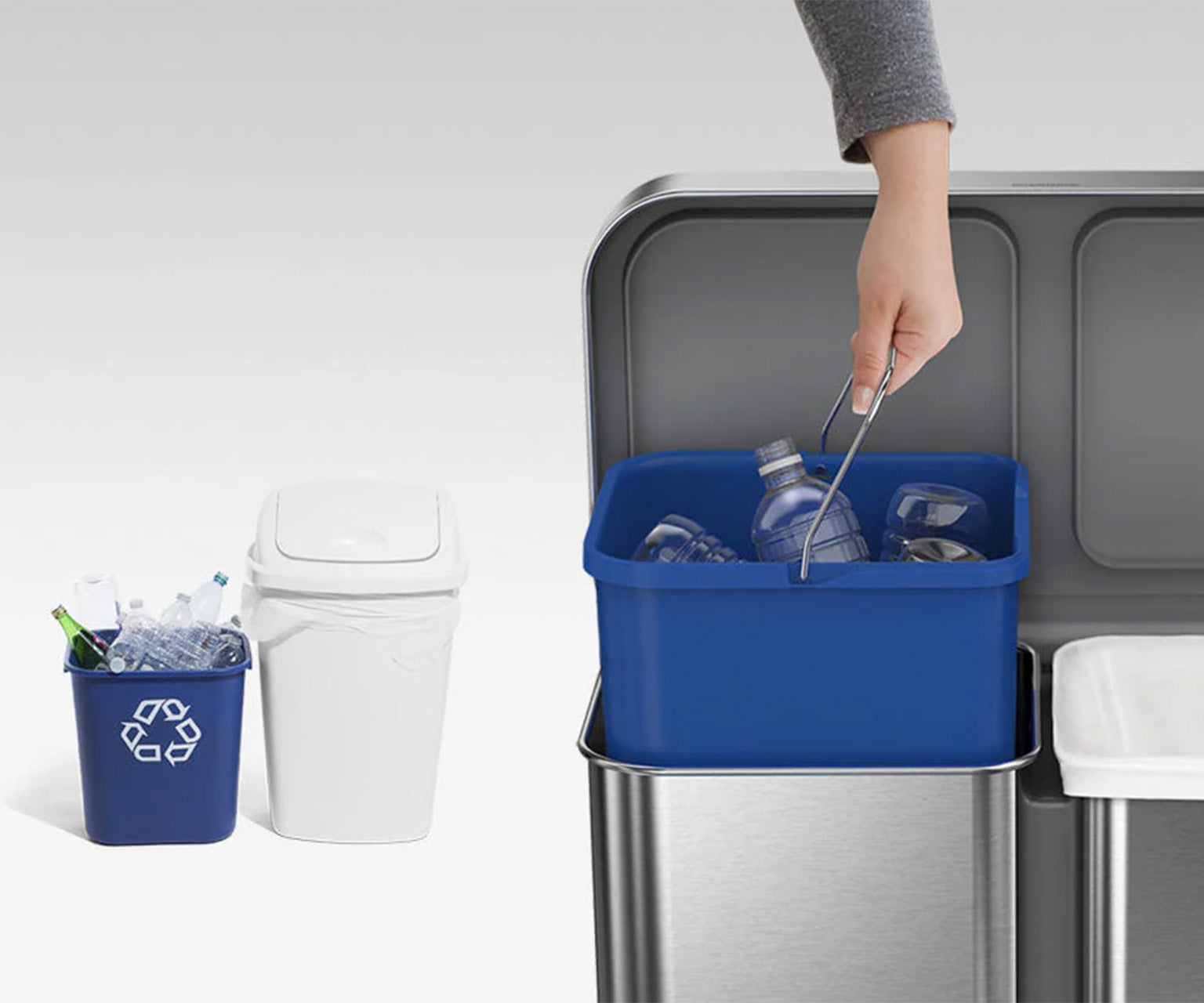 58L dual compartment rectangular sensor can with voice and motion