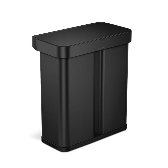 58L Dual Compartment Rectangular Sensor Can with Voice and Motion Control