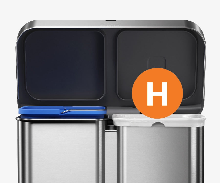 58L dual compartment rectangular sensor can with voice and motion