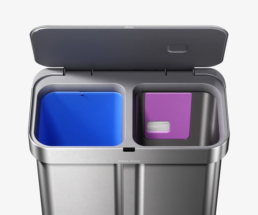 58L dual compartment rectangular sensor can with voice and motion