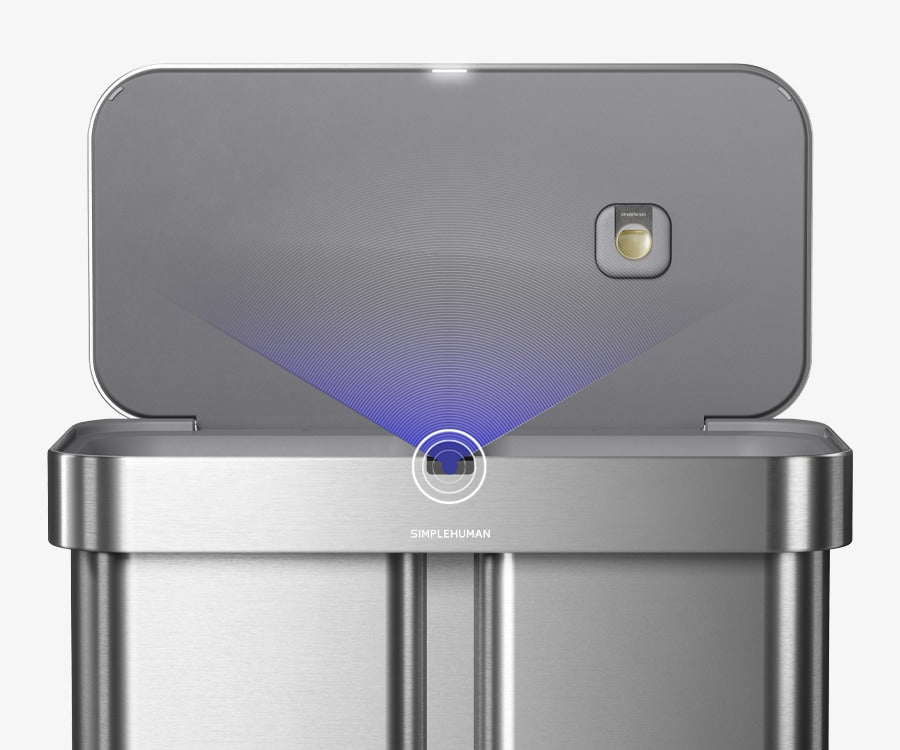 58L dual compartment rectangular sensor can with voice and motion