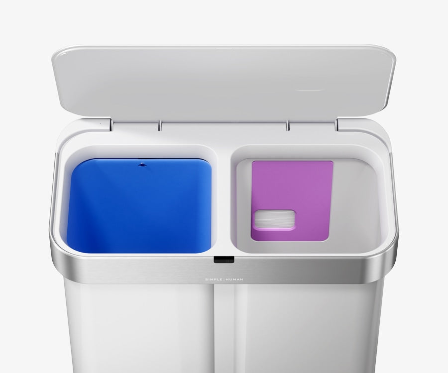 58L dual compartment rectangular sensor can with voice and motion