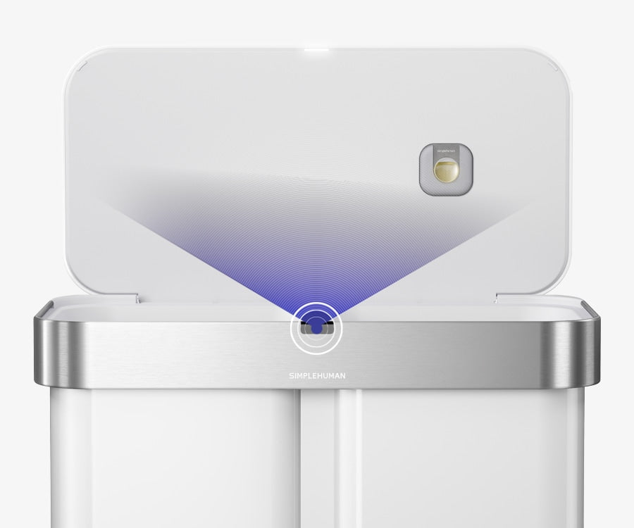 58L dual compartment rectangular sensor can with voice and motion