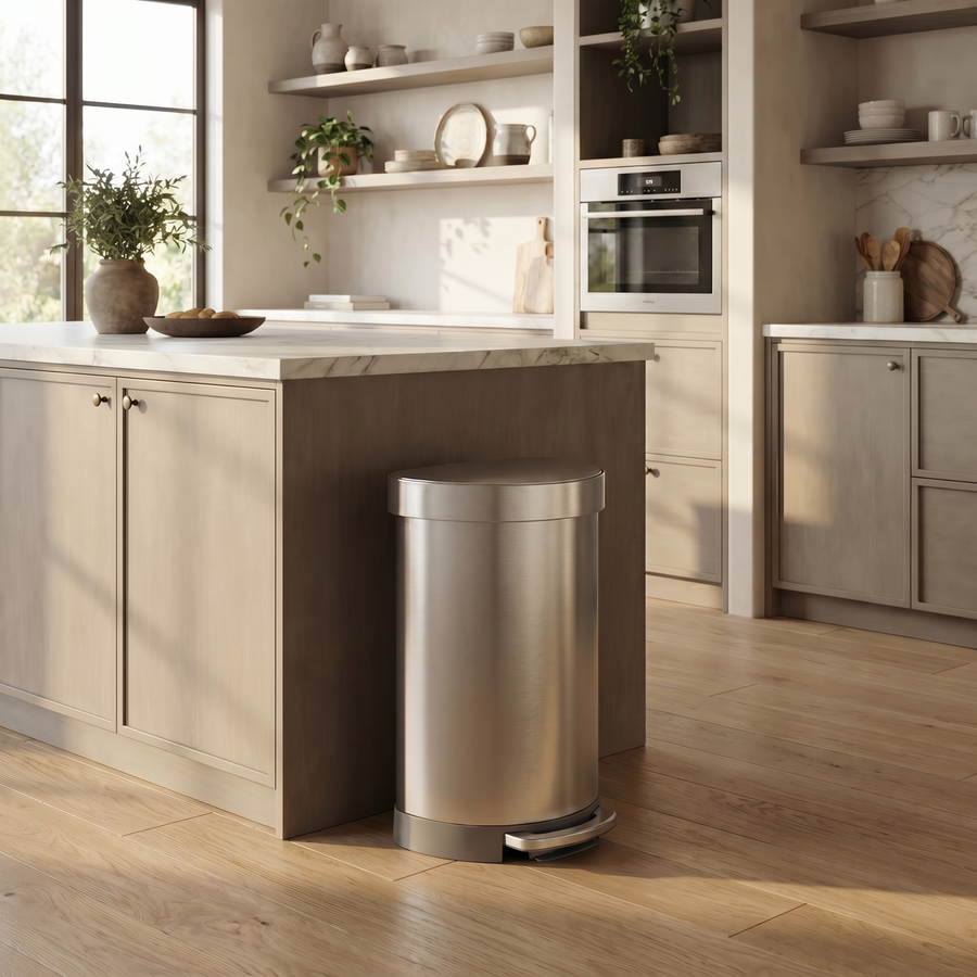 45L semi-round step can with liner rim - simplehuman