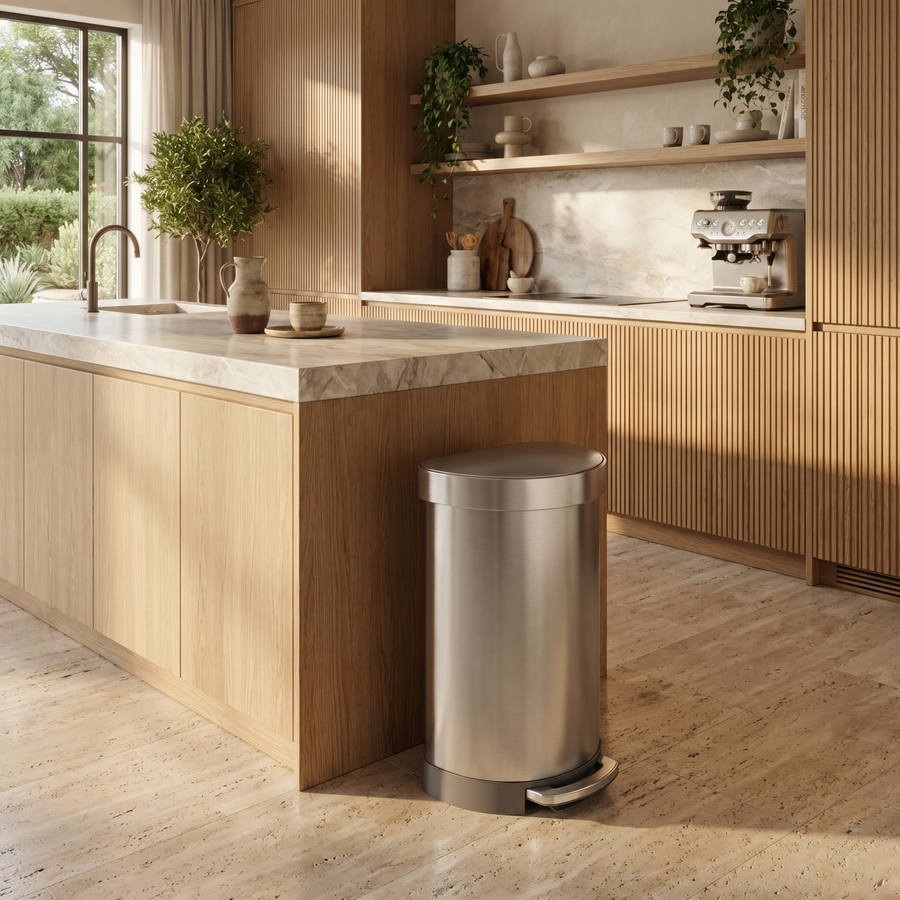 45L semi-round step can with liner rim - simplehuman