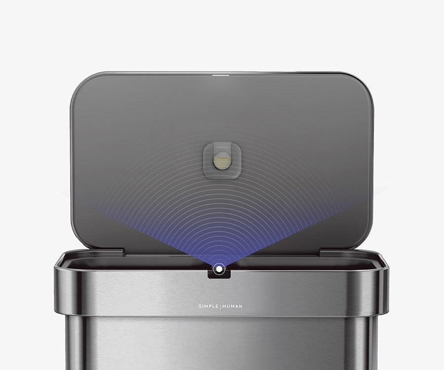 58L dual compartment rectangular sensor can with voice and motion