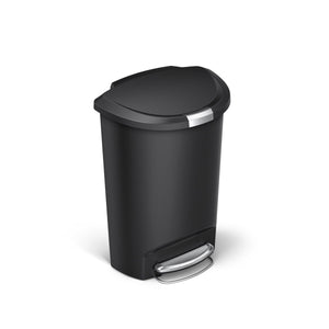 50L semi-round plastic step trash can