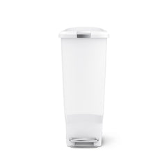 40L slim plastic step can - white - front view image