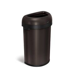 60L semi-round open can - dark bronze stainless steel - 3/4 view main image