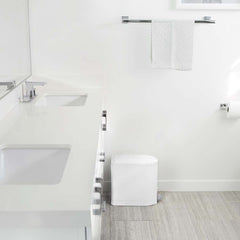 10L butterfly step can - white finish - lifestyle bathroom 