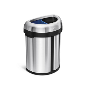 66L dual compartment semi-round open can