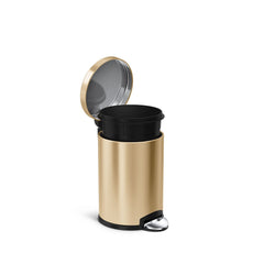4.5L round step can - brass finish - inner bucket coming out of can