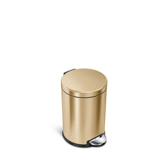 4.5L round step can - brass finish - front view main image