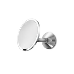 rechargeable wall mount sensor mirror - brushed finish - mirror tilted up image