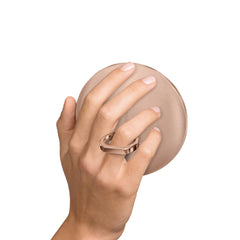 sensor mirror compact 10x - rose gold finish - hand using ring holder image